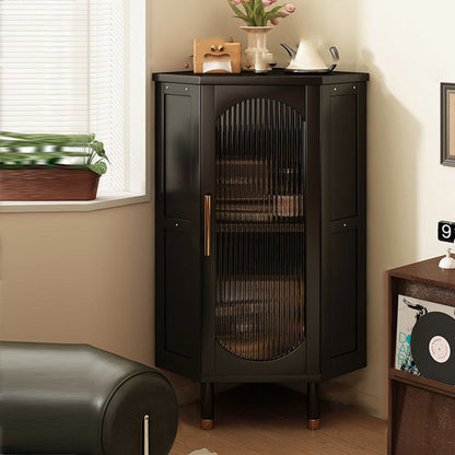 Modern Minimalist Triangle Rectangular Bamboo Glass Plastic Weaving Corner Storage Cabinet 1-Drawer For Bedroom