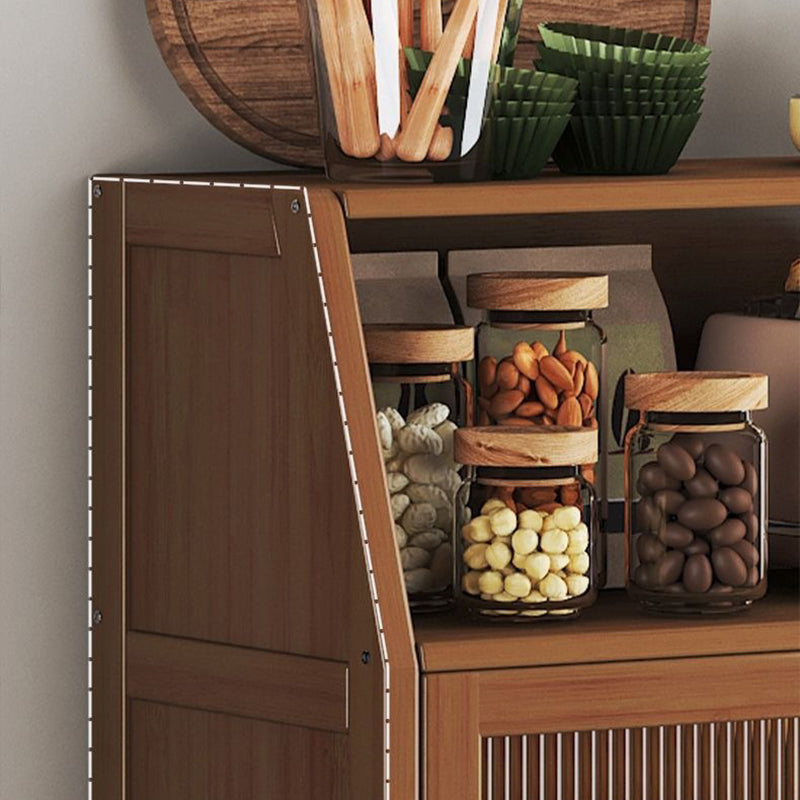 Contemporary Scandinavian Rectangular Bamboo Composite Board Acrylic Storage Cabinet 2-Drawer For Dining Room