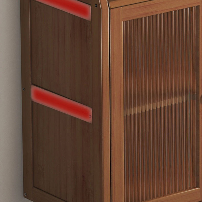 Contemporary Scandinavian Rectangular Bamboo Composite Board Acrylic Storage Cabinet 2-Drawer For Dining Room