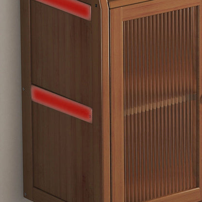 Contemporary Scandinavian Rectangular Bamboo Composite Board Acrylic Storage Cabinet 2-Drawer For Dining Room