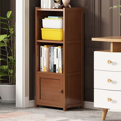 Modern Minimalist Rectangular Bamboo Corner Shelf Unit 3/4-Tier For Living Room