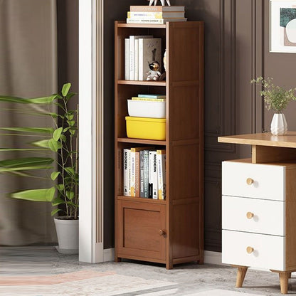 Modern Minimalist Rectangular Bamboo Corner Shelf Unit 3/4-Tier For Living Room