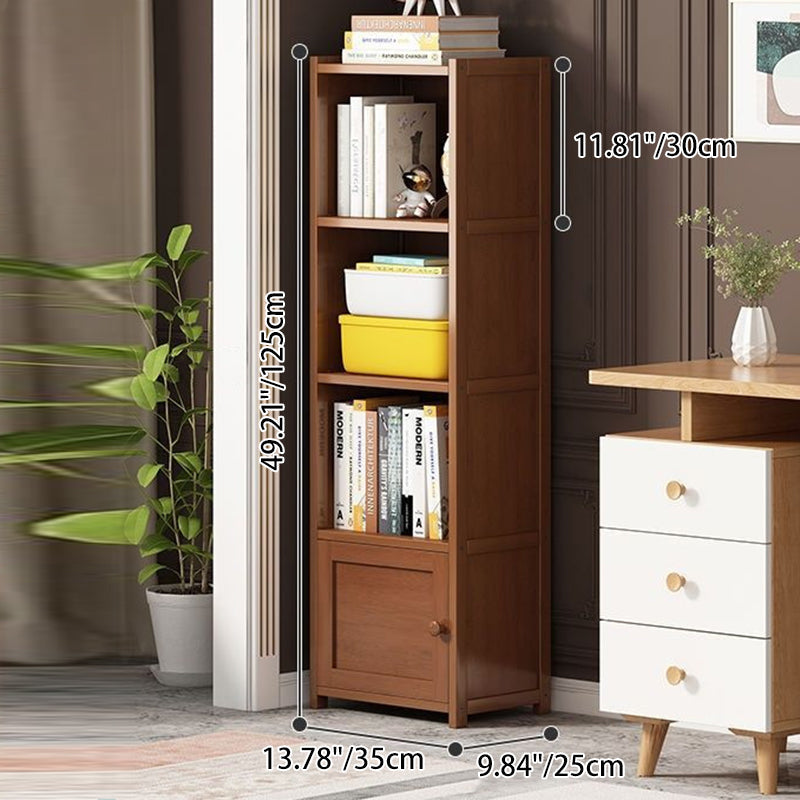 Modern Minimalist Rectangular Bamboo Corner Shelf Unit 3/4-Tier For Living Room