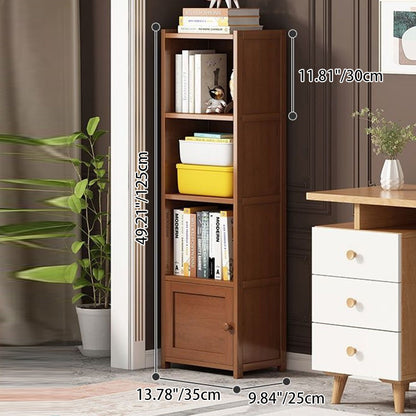 Modern Minimalist Rectangular Bamboo Corner Shelf Unit 3/4-Tier For Living Room