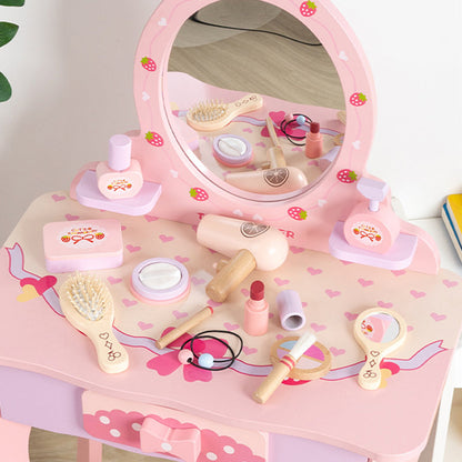 Contemporary Creative Kids MDF Rectangular Makeup Vanity Set With Drawer For Bedroom & Living Room