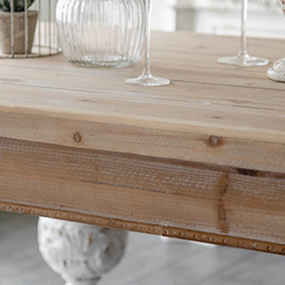 Modern Shabby Chic Rectangular Fir Wood, Artificial Board & Magnesium Oxide Coffee Table With 1/2-Tier Design For Living Room & Bedroom