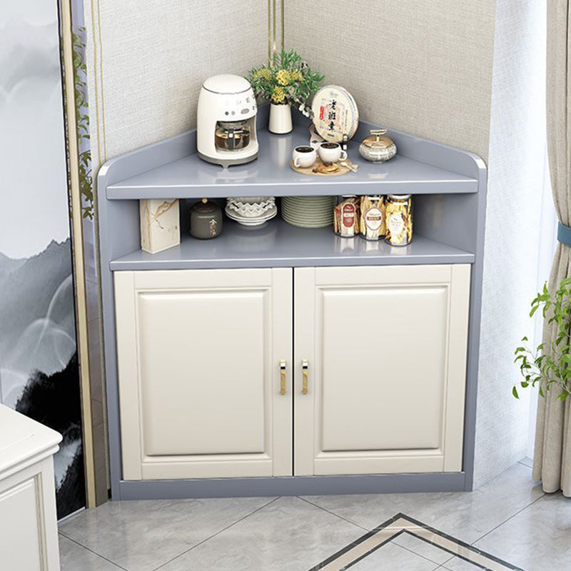 Modern Minimalist Solid Wood Solid Wood Multi-layer Board Triangle Corner Storage Cabinet Triangular Corner Unit With 4-Tier For Living Room & Bedroom