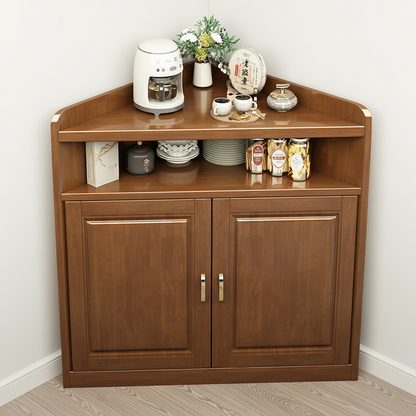 Modern Minimalist Solid Wood Solid Wood Multi-layer Board Triangle Corner Storage Cabinet Triangular Corner Unit With 4-Tier For Living Room & Bedroom