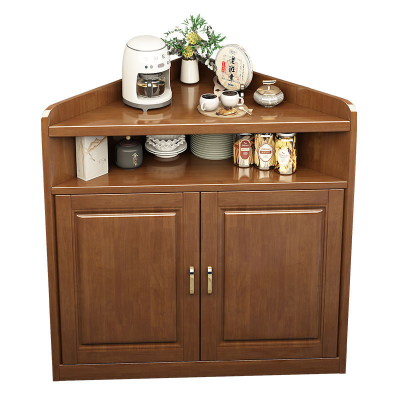 Modern Minimalist Solid Wood Solid Wood Multi-layer Board Triangle Corner Storage Cabinet Triangular Corner Unit With 4-Tier For Living Room & Bedroom