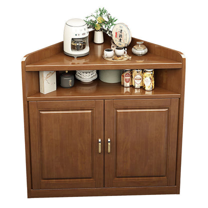 Modern Minimalist Solid Wood Solid Wood Multi-layer Board Triangle Corner Storage Cabinet Triangular Corner Unit With 4-Tier For Living Room & Bedroom