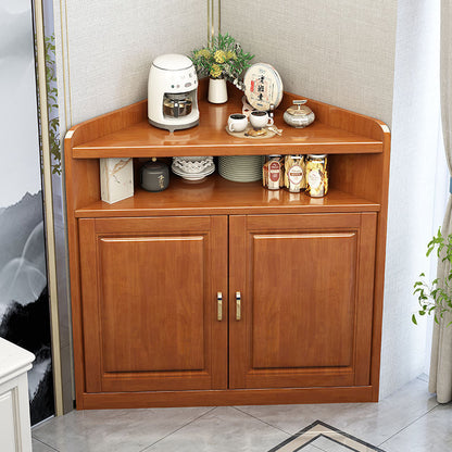 Modern Minimalist Solid Wood Solid Wood Multi-layer Board Triangle Corner Storage Cabinet Triangular Corner Unit With 4-Tier For Living Room & Bedroom