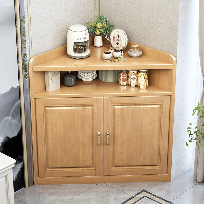Modern Minimalist Solid Wood Solid Wood Multi-layer Board Triangle Corner Storage Cabinet Triangular Corner Unit With 4-Tier For Living Room & Bedroom