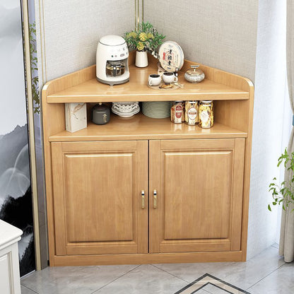 Modern Minimalist Solid Wood Solid Wood Multi-layer Board Triangle Corner Storage Cabinet Triangular Corner Unit With 4-Tier For Living Room & Bedroom