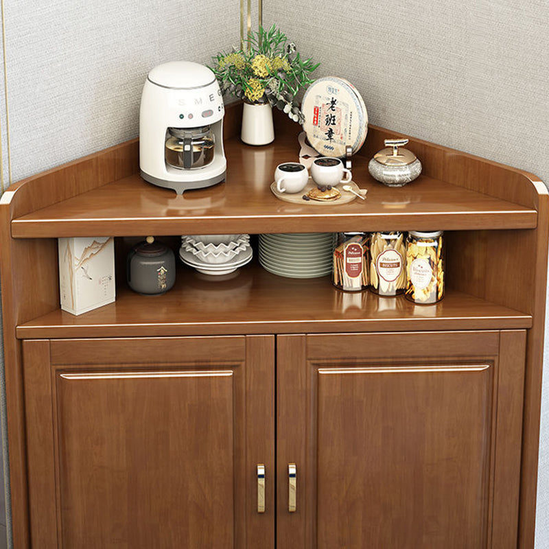 Modern Minimalist Solid Wood Solid Wood Multi-layer Board Triangle Corner Storage Cabinet Triangular Corner Unit With 4-Tier For Living Room & Bedroom