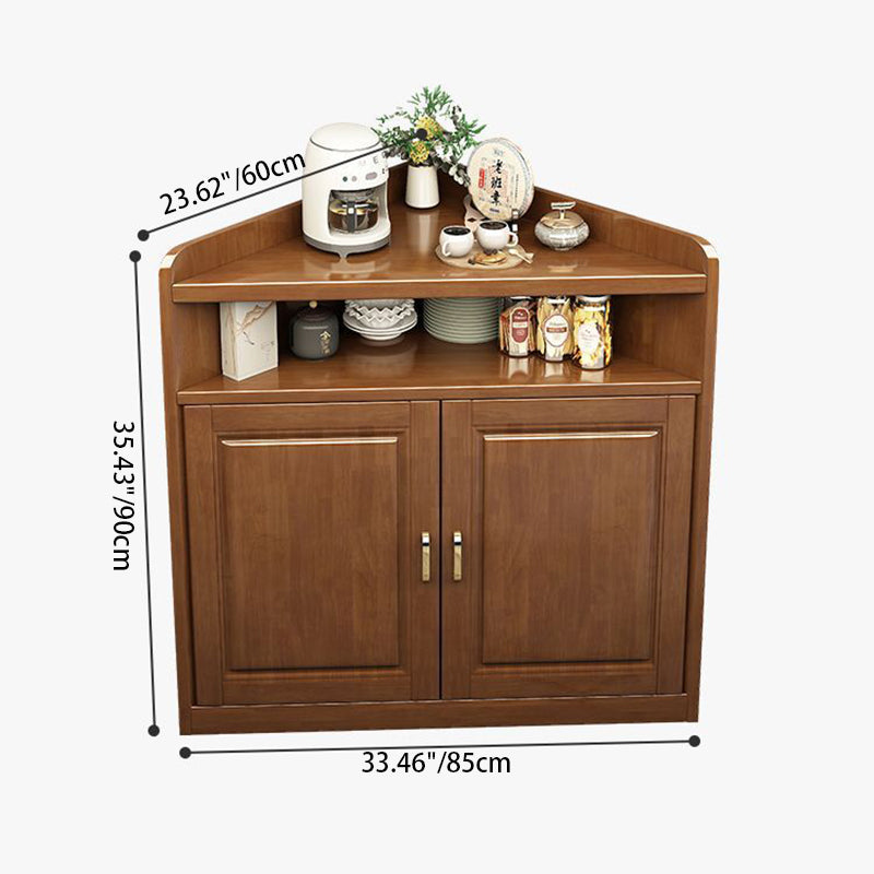 Modern Minimalist Solid Wood Solid Wood Multi-layer Board Triangle Corner Storage Cabinet Triangular Corner Unit With 4-Tier For Living Room & Bedroom