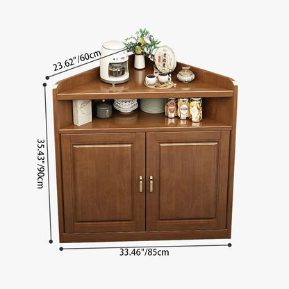 Modern Minimalist Solid Wood Solid Wood Multi-layer Board Triangle Corner Storage Cabinet Triangular Corner Unit With 4-Tier For Living Room & Bedroom