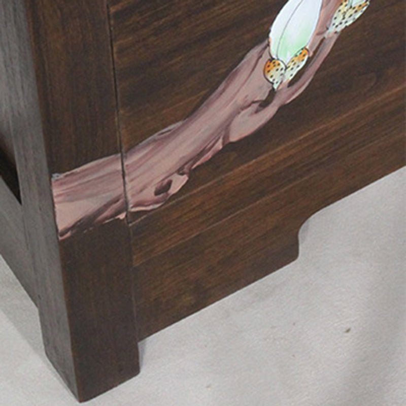 Traditional Chinese Camphorwood Rectangular Storage Cabinet With 6-Drawer For Living Room & Bedroom