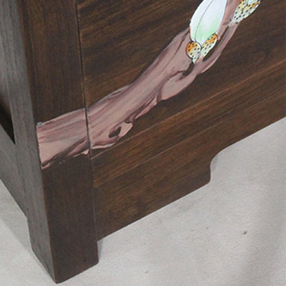 Traditional Chinese Camphorwood Rectangular Storage Cabinet With 6-Drawer For Living Room & Bedroom