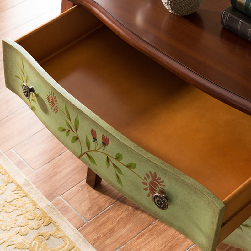 Traditional Chinese MDF Birch Wood Rectangular Storage Cabinet 3-Drawer For Living Room & Bedroom
