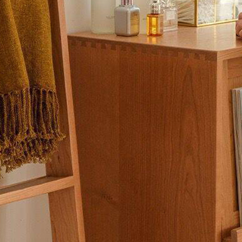 Contemporary Nordic Solid Wood Glass Rectangular Storage Cabinet 4-Cabinet For Living Room & Bedroom