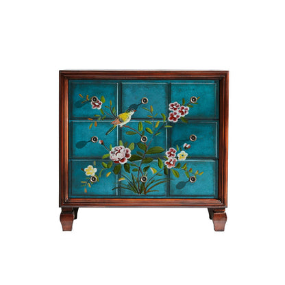 Contemporary Retro MDF Birch Wood Rectangular Storage Cabinet 3-Drawer For Living Room & Bedroom