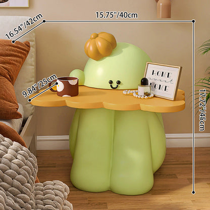 Contemporary Creative MDF Resin Cactus Shape Nightstand 1-Tier For Living Room & Bedroom