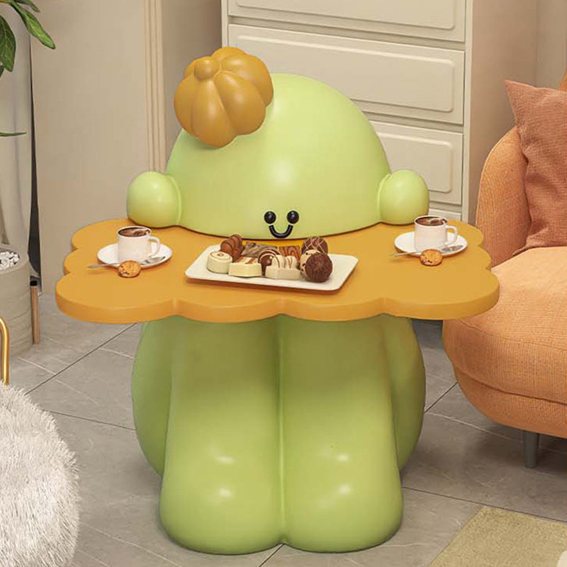 Contemporary Creative MDF Resin Cactus Shape Nightstand 1-Tier For Living Room & Bedroom