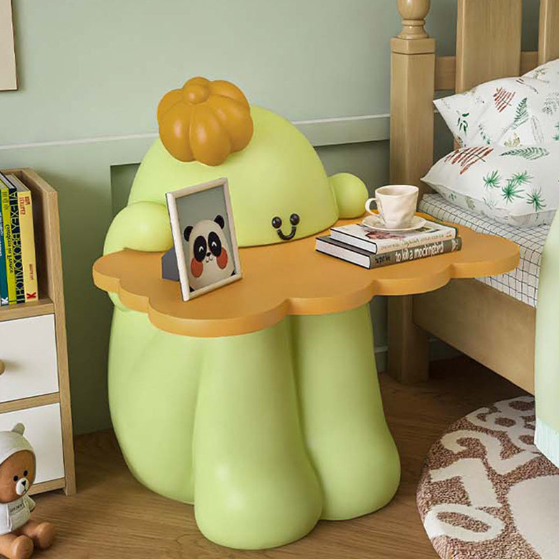 Contemporary Creative MDF Resin Cactus Shape Nightstand 1-Tier For Living Room & Bedroom