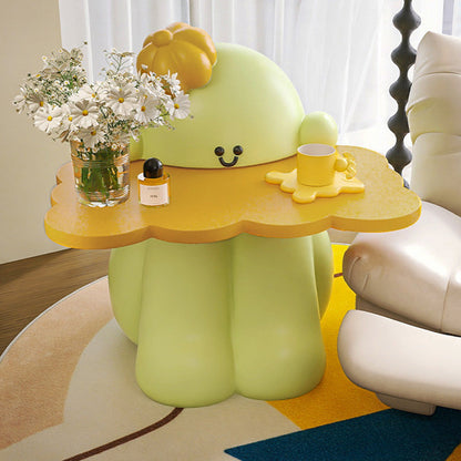 Contemporary Creative MDF Resin Cactus Shape Nightstand 1-Tier For Living Room & Bedroom