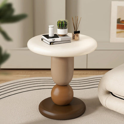 Contemporary Creative Resin Round Nightstand With 1-Tier For Living Room & Bedroom