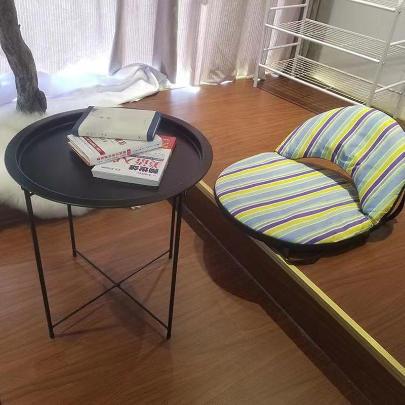 Modern Minimalist Carbon Steel Round Side Table 1 Tier For Living Room And Bedroom