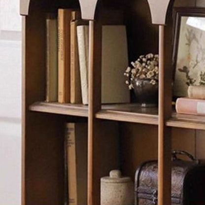 Contemporary Nordic Walnut Rectangular Storage Shelf 4-Tier For Living Room, Bedroom, And Study