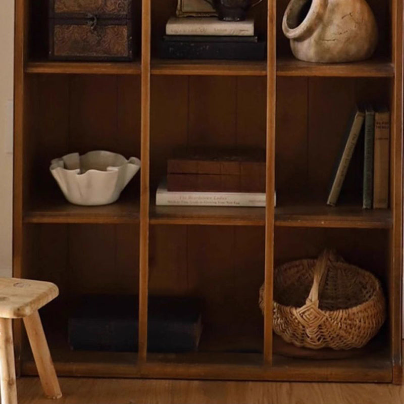 Contemporary Nordic Walnut Rectangular Storage Shelf 4-Tier For Living Room, Bedroom, And Study