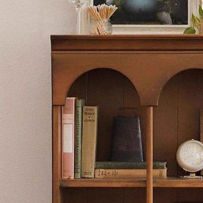 Contemporary Nordic Walnut Rectangular Storage Shelf 4-Tier For Living Room, Bedroom, And Study
