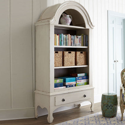 Modern Shabby Chic Ash Wood Solid Wood Multi-layer Board Arched Rectangular Storage Shelf 4-Tier For Living Room, Bedroom, Study
