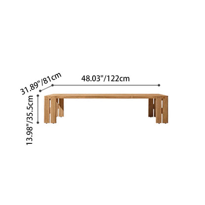 Contemporary Nordic Square Rectangular Teak Outdoor Sofa & Table Set For Outdoor Patio