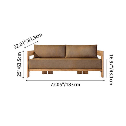 Contemporary Nordic Square Rectangular Teak Outdoor Sofa & Table Set For Outdoor Patio
