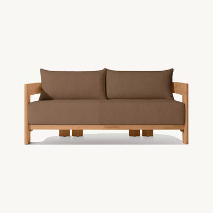 Contemporary Nordic Square Rectangular Teak Outdoor Sofa & Table Set For Outdoor Patio