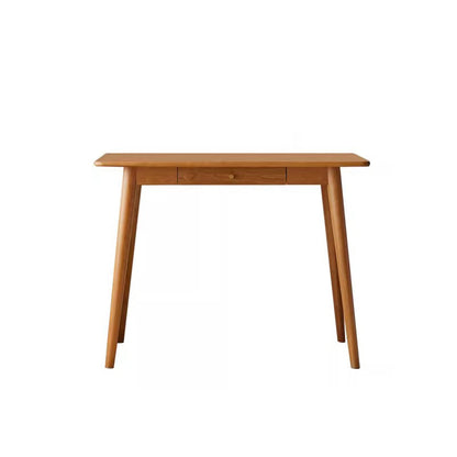Contemporary Nordic Rectangular Cherry Wood Solid Wood Plywood Desks 1/2-Drawers For Home Office
