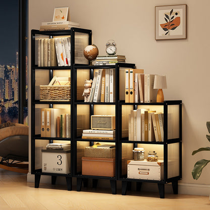 Contemporary Nordic Moso Bamboo Acrylic Rectangular Storage Cabinet 2/3/4-Cabinet For Living Room