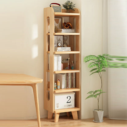 Modern Minimalist Square Rectangular Pine Wood Bookshelf 4/5/6-Tier For Living Room