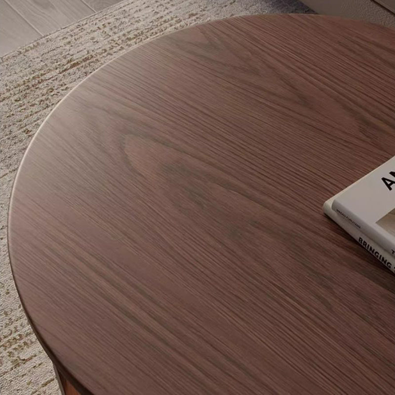 Traditional Vintage Round Rubberwood Paulownia Wood Solid Wood Plywood Coffee Table 2-Tier For Living Room