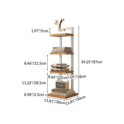 Modern Minimalist Square Rectangular Particle Board Steel Pipe Bookshelf 4/6/8/10-Tier For Living Room