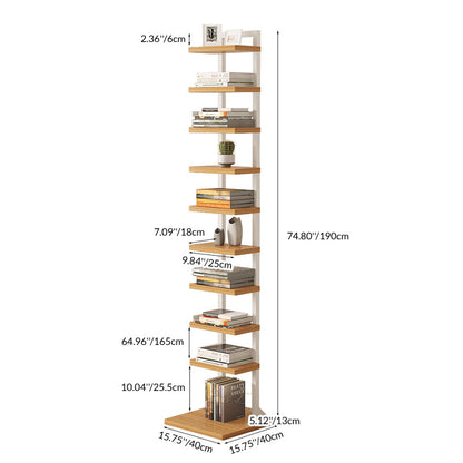 Modern Minimalist Square Rectangular Particle Board Steel Pipe Bookshelf 4/6/8/10-Tier For Living Room