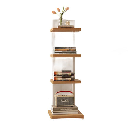 Modern Minimalist Square Rectangular Particle Board Steel Pipe Bookshelf 4/6/8/10-Tier For Living Room