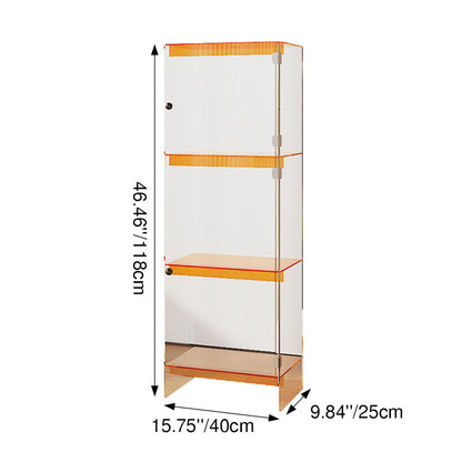 Modern Minimalist Square Rectangular Acrylic Storage Cabinet 2/3/4-Tier For Living Room