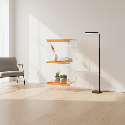 Modern Minimalist Square Rectangular Acrylic Storage Cabinet 2/3/4-Tier For Living Room