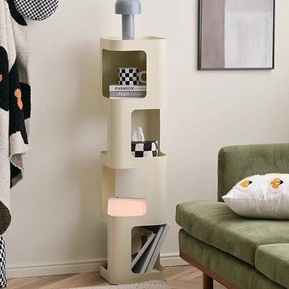 Contemporary Nordic Square Rectangular Carbon Steel Display Rack 4/5-Tier For Living Room