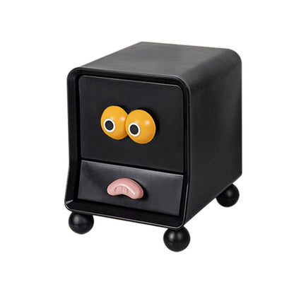Modern Minimalist Square Rectangular PE Kids Cartoon Nightstand 2-Drawer For Bedroom