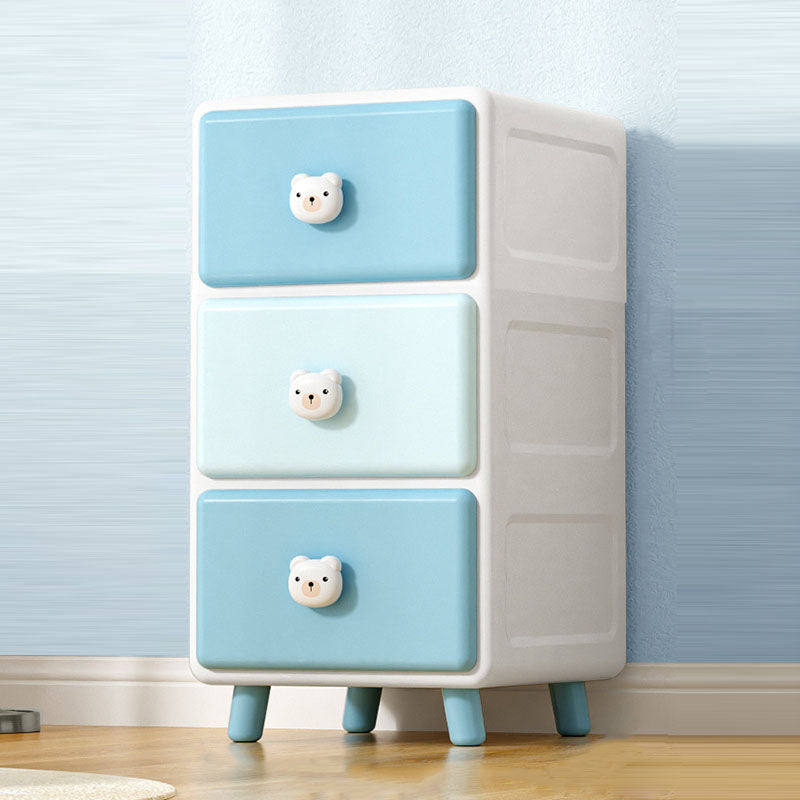 Modern Minimalist Square Rectangular Plastic PP Rabbit Bear Kids Storage Cabinet 2/3/4/5/6-Tier For Living Room